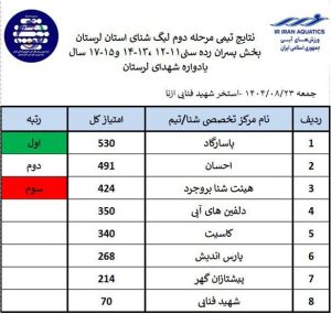 درخشش بروجرد در آب‌های لرستان؛ تیم شنای پسران به سکوی سوم لیگ استان رسید
