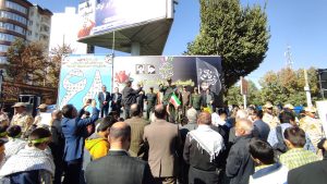 روز ۱۳ آبان فرمانده سپاه بروجرد ، برامکی : ملت ایران پرچمدار جبهه جهانی مقاومت است / آمریکا؛ نماد دروغ، ترور و ظلم است